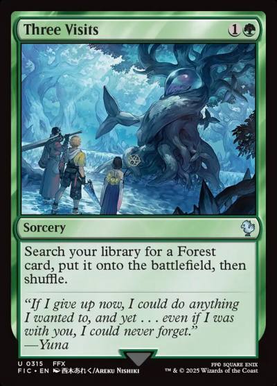Three Visits FIC-315 Final Fantasy Commander Magic card