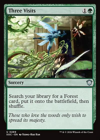 Three Visits SOC-289 Secrets of Strixhaven Commander Magic card