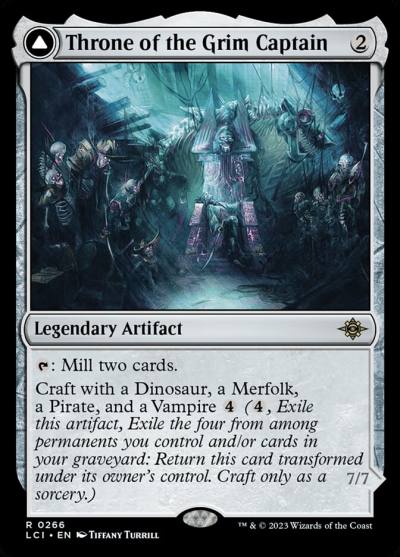 Throne of the Grim Captain // The Grim Captain LCI-266 The Lost Caverns of Ixalan Magic card