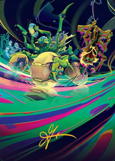 Thundering Broodwagon // Thundering Broodwagon ADFT-48 Aetherdrift Art Series Magic card