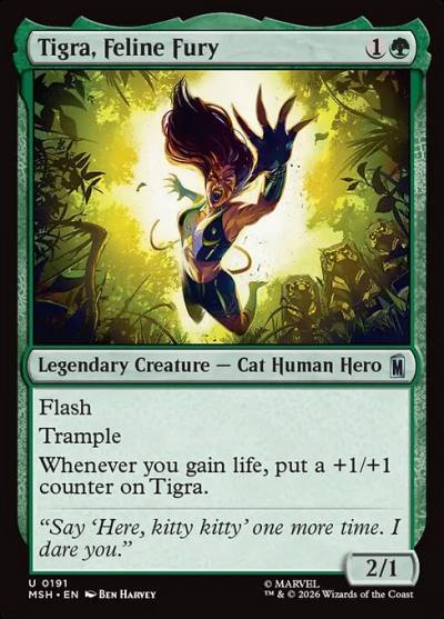 Tigra, Feline Fury MSH-191 Marvel Super Heroes Magic card