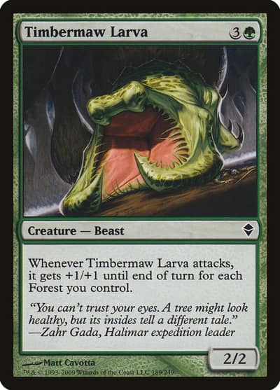 Timbermaw Larva 189 Zendikar Magic card