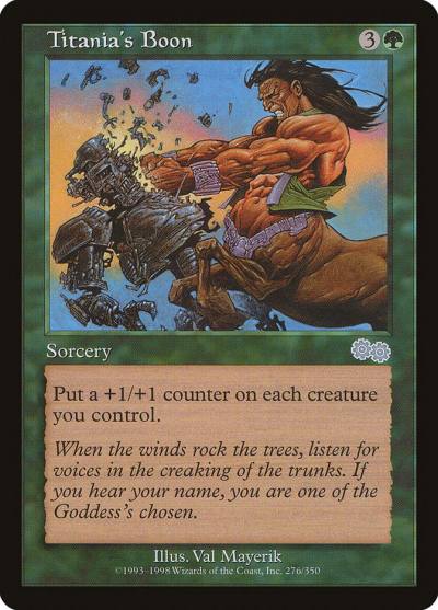 Titania's Boon USG-276 Urza's Saga Magic card