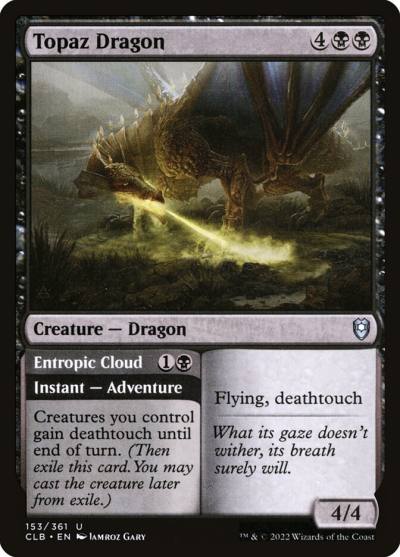 Topaz Dragon // Entropic Cloud CLB-153 Commander Legends: Battle for Baldur's Gate Magic card