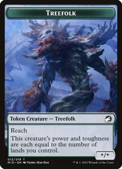 Treefolk TMID-12 Innistrad: Midnight Hunt Tokens Magic card