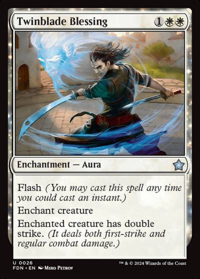 Twinblade Blessing FDN-26 Foundations Magic card