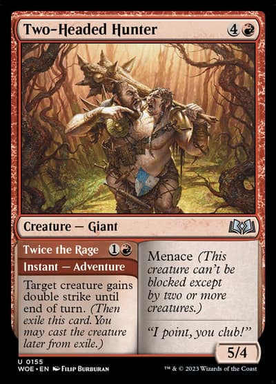 Two-Headed Hunter // Twice the Rage 155 Wilds of Eldraine Magic card