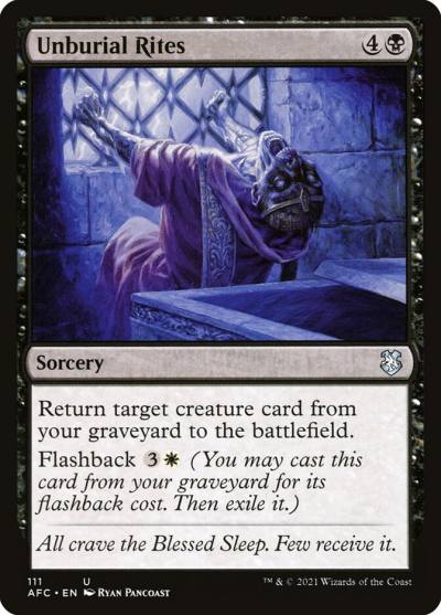 Unburial Rites AFC-111 Forgotten Realms Commander Magic card
