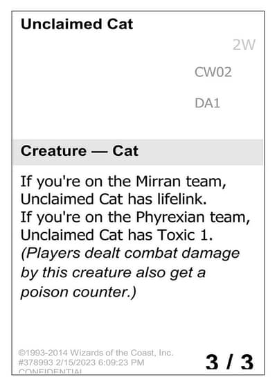 Unclaimed Cat CW02 Unknown Event Magic card