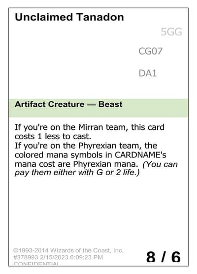 Unclaimed Tanadon CG07 Unknown Event Magic card
