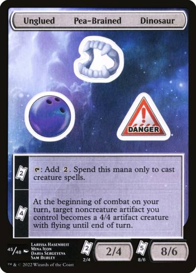 Unglued Pea-Brained Dinosaur SUNF-45 Unfinity Sticker Sheets Magic card
