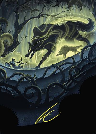 Unnatural Growth // Unnatural Growth AWOE-75 Wilds of Eldraine Art Series Magic card