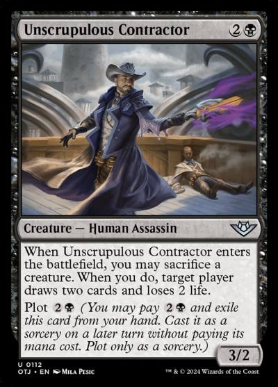 Unscrupulous Contractor OTJ-112 Outlaws of Thunder Junction Magic card