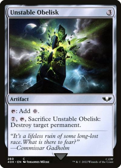Unstable Obelisk 40K-260 Warhammer 40,000 Commander Magic card