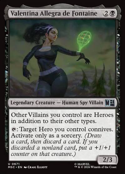 Valentina Allegra de Fontaine MSC-671 Marvel Super Heroes Commander Magic card