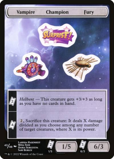 Vampire Champion Fury SUNF-43 Unfinity Sticker Sheets Magic card