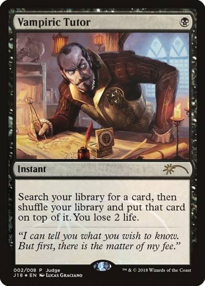 Vampiric Tutor J18-2 Judge Gift Cards 2018 Magic card