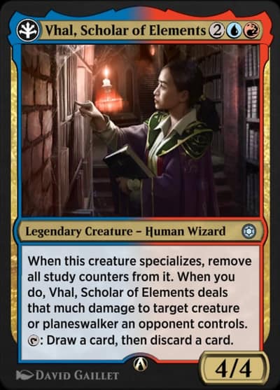 Vhal, Scholar of Elements 8r Alchemy Horizons: Baldur's Gate Magic card