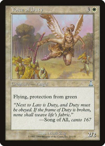Voice of Duty 23 Urza's Destiny Magic card