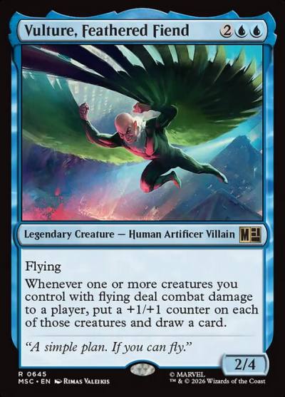Vulture, Feathered Fiend MSC-645 Marvel Super Heroes Commander Magic card