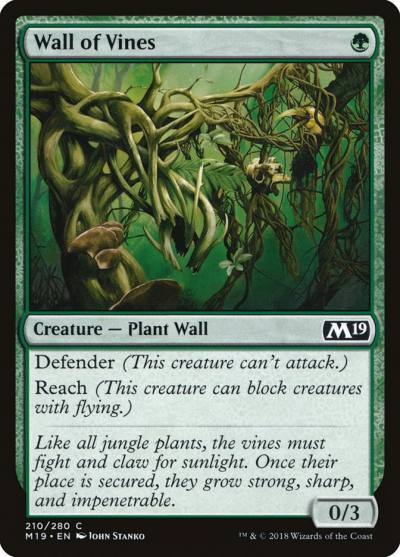 Wall of Vines M19-210 Core Set 2019 Magic card