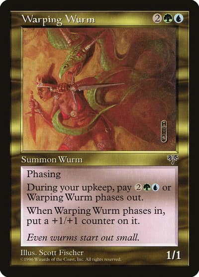 Warping Wurm 287 Mirage Magic card