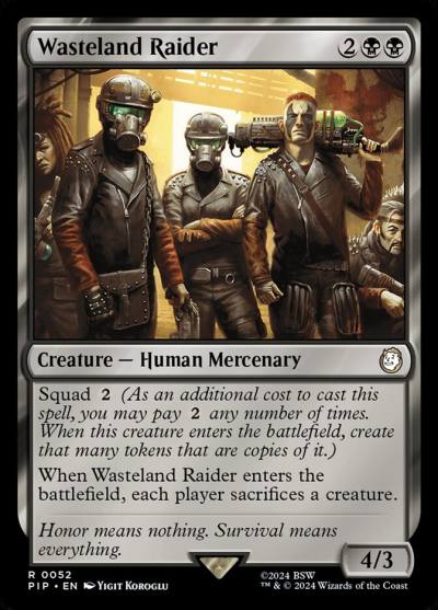 Wasteland Raider PIP-52 Fallout Magic card