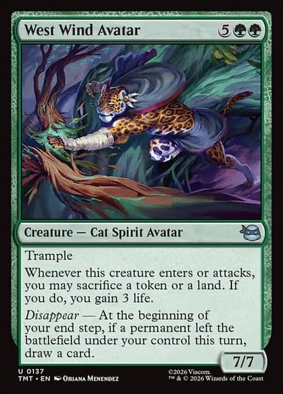 West Wind Avatar 137 Teenage Mutant Ninja Turtles Magic card