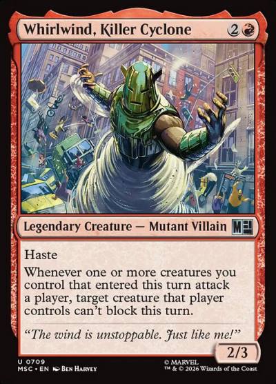 Whirlwind, Killer Cyclone MSC-709 Marvel Super Heroes Commander Magic card