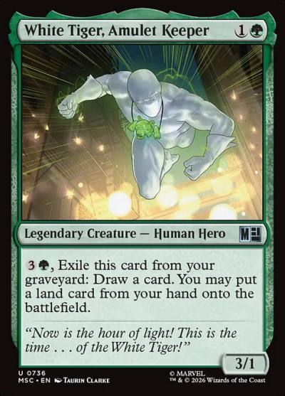 White Tiger, Amulet Keeper MSC-736 Marvel Super Heroes Commander Magic card