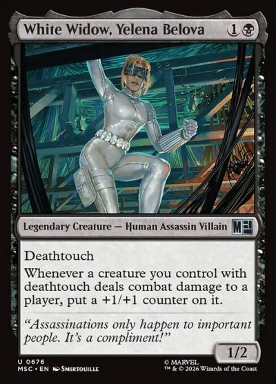 White Widow, Yelena Belova MSC-676 Marvel Super Heroes Commander Magic card