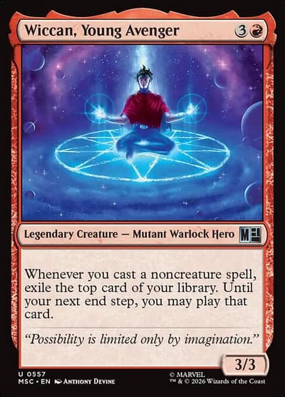 Wiccan, Young Avenger 557 Marvel Super Heroes Commander Magic card