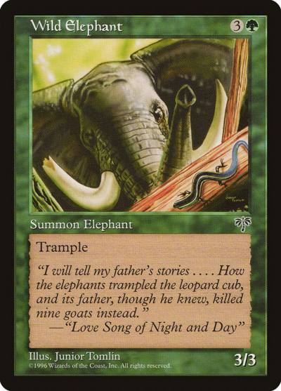 Wild Elephant MIR-254 Mirage Magic card