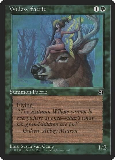 Willow Faerie HML-99A Homelands Magic card