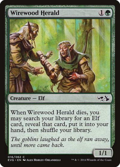 Wirewood Herald EVG-16 Duel Decks Anthology: Elves vs. Goblins Magic card