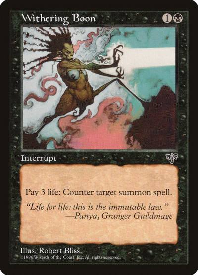 Withering Boon MIR-152 Mirage Magic card