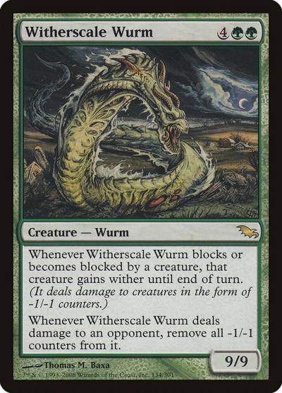 Witherscale Wurm 134 Shadowmoor Magic card