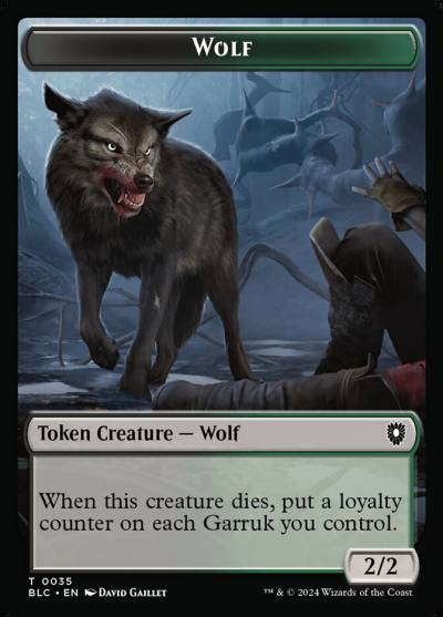 Wolf TBLC-35 Bloomburrow Commander Tokens Magic card