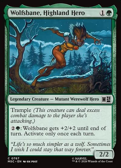 Wolfsbane, Highland Hero 767 Marvel Super Heroes Commander Magic card