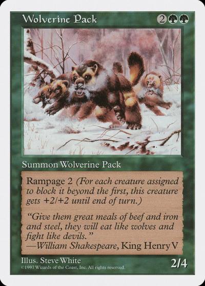 Wolverine Pack 5ED-344 Fifth Edition Magic card