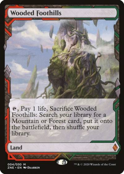 Wooded Foothills ZNE-4 Zendikar Rising Expeditions Magic card