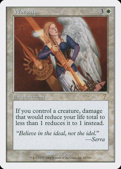 Worship 7ED-56 Seventh Edition Magic card