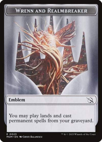 Wrenn and Realmbreaker Emblem TMOM-23 March of the Machine Tokens Magic card