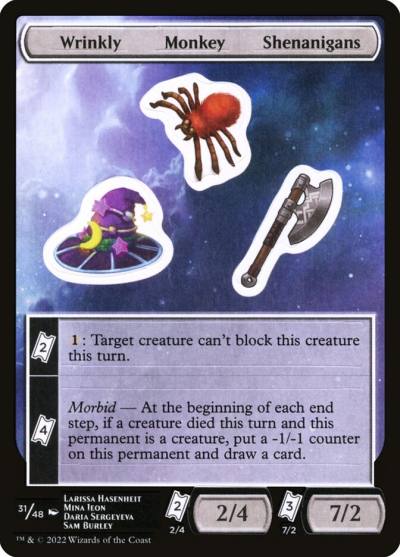 Wrinkly Monkey Shenanigans SUNF-31 Unfinity Sticker Sheets Magic card