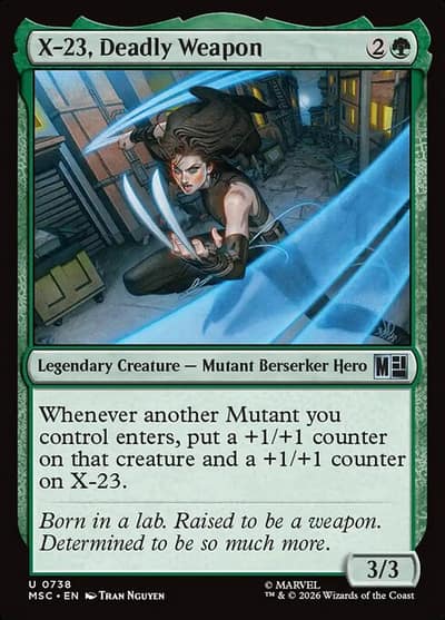 X-23, Deadly Weapon 738 Marvel Super Heroes Commander Magic card