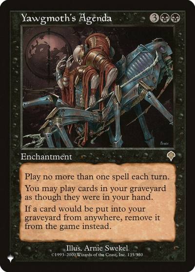 Yawgmoth's Agenda PLST-INV-135 The List Magic card