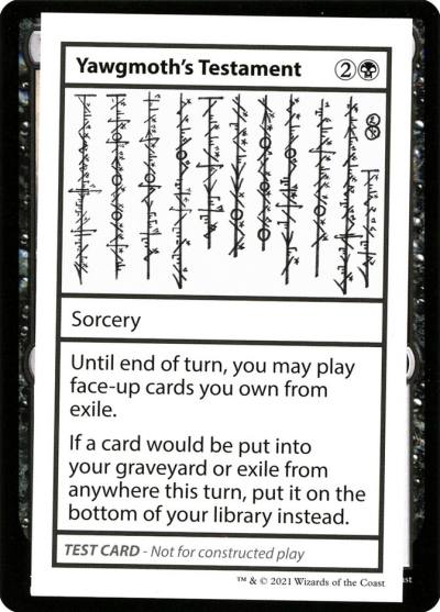 Yawgmoth's Testament CMB2-52 Mystery Booster Playtest Cards 2021 Magic card