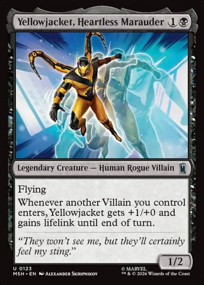 Yellowjacket, Heartless Marauder MSH-123 Marvel Super Heroes Magic card