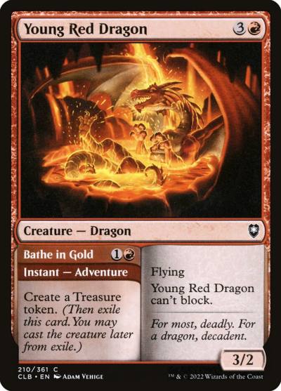 Young Red Dragon // Bathe in Gold CLB-210 Commander Legends: Battle for Baldur's Gate Magic card