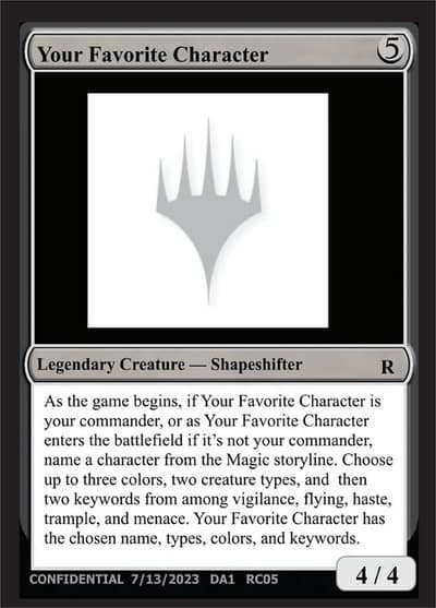 Your Favorite Character RC05c Unknown Event Magic card